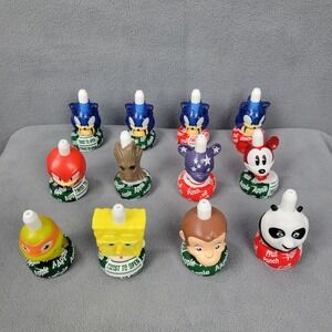 Lot of 12 Good2Grow Collectible Various Character Bottle Toppers Spill Proof